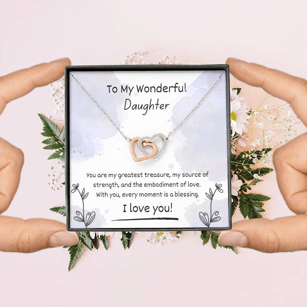 Interlocking Hearts Graduation Necklace from Parent