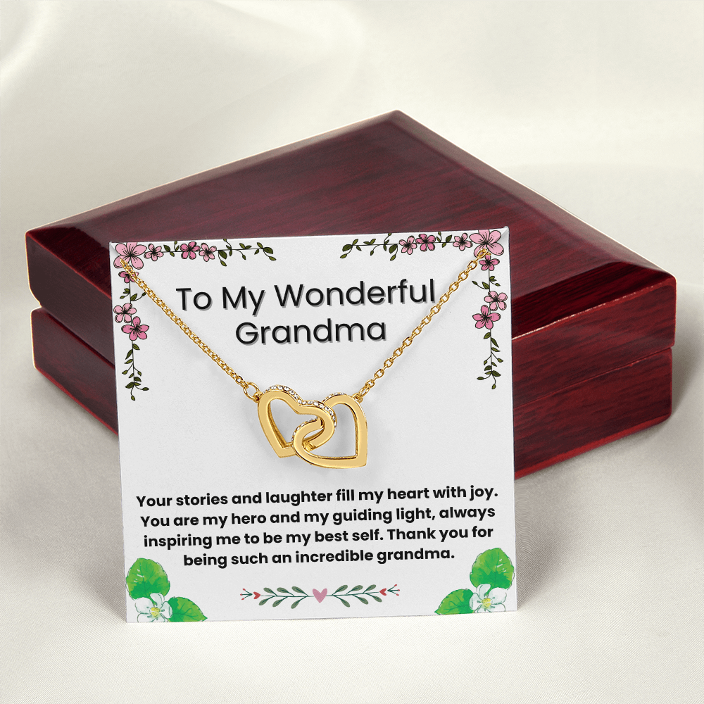 Interlocking Hearts Necklace for Grandma – A Symbol of Never-Ending Love from a Grandson