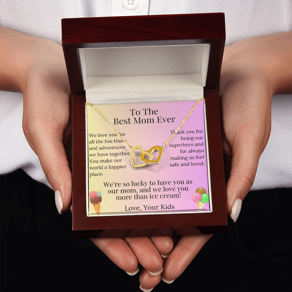 To Our Mom - You Are Our Everything | Interlocking Hearts Necklace | Personalized Meaningful Gift
