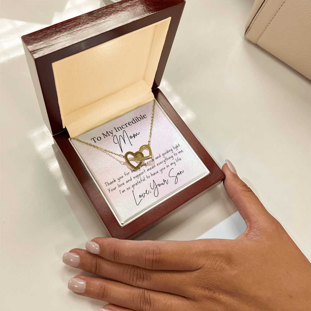 To My Mom - You Mean Everything | Interlocking Hearts Necklace | Personalized Gift For Mom
