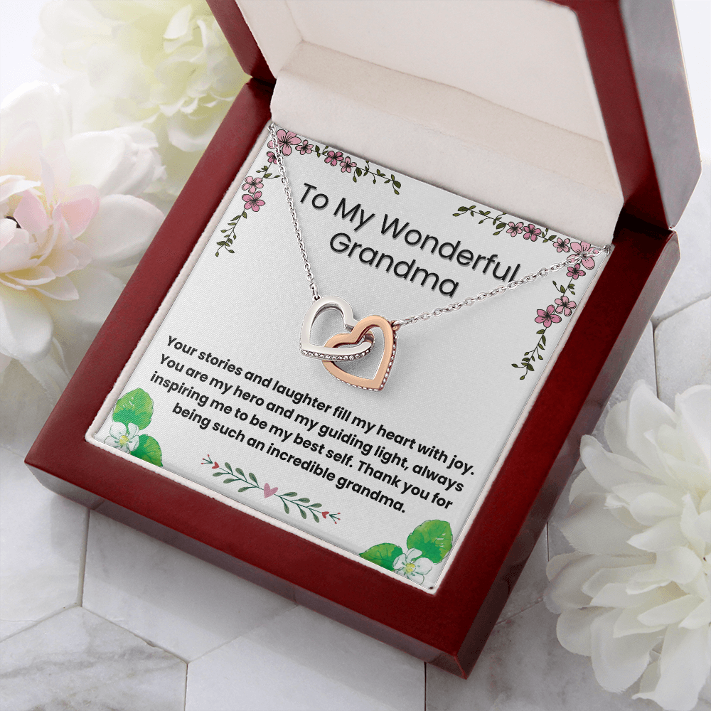 Interlocking Hearts Necklace for Grandma – A Symbol of Never-Ending Love from a Grandson