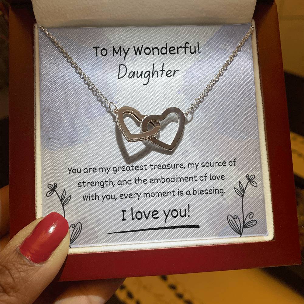 Interlocking Hearts Graduation Necklace from Parent