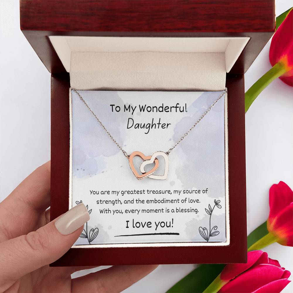 Interlocking Hearts Graduation Necklace from Parent