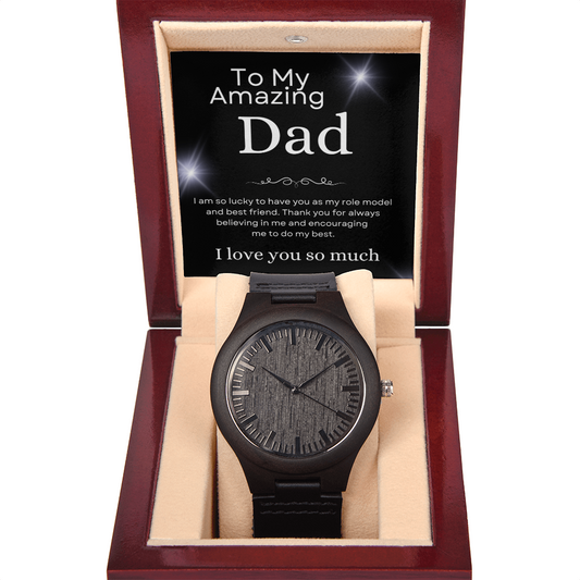 To My Dad - My Hero Always | Wooden Watch | Personalized Heartfelt Gift
