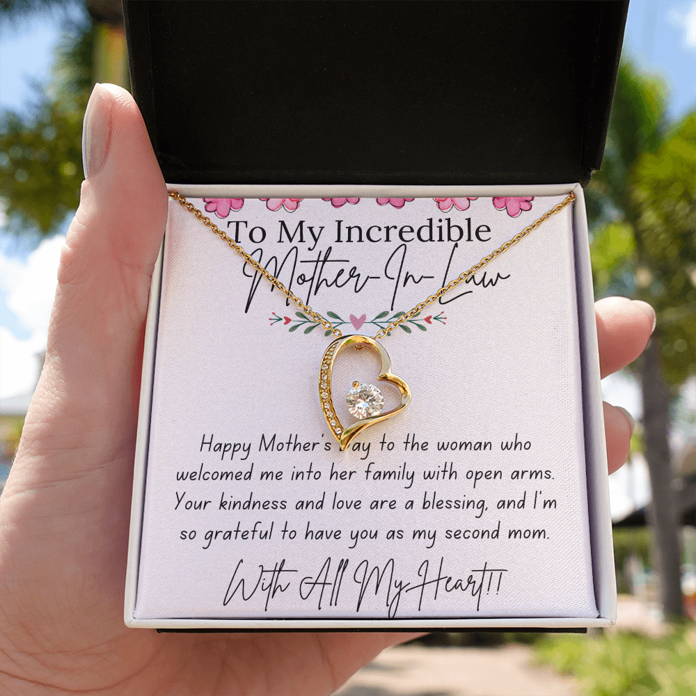 Forever Love Necklace for Mother-In-Law – A Gift From Son/Daughter-in-Law with Love