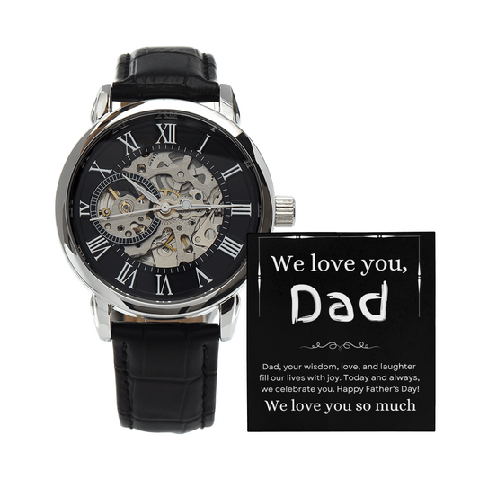 Men's Openwork Watch for Dad – Stylish and Sentimental Gift from the Children on Father's Day