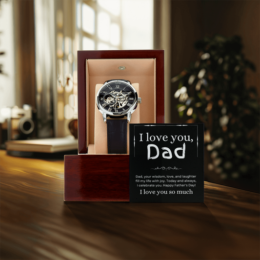 Men's Openwork Watch for Dad – Sophisticated Father's Day Gift from Son or Daughter