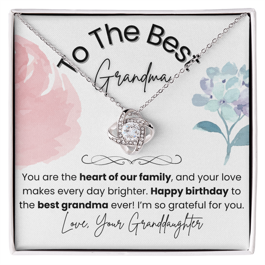 Love Knot Necklace for Grandma – A Thoughtful Birthday Gift from Granddaughter to Grandmother