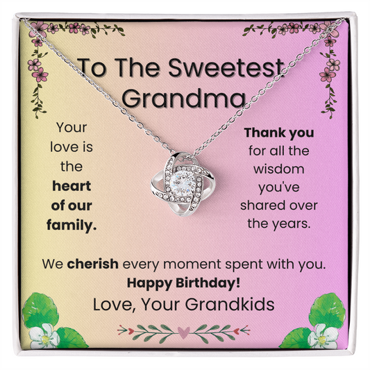 Love Knot Necklace for Grandma– A Sparkling Birthday Surprise from the Grandkids