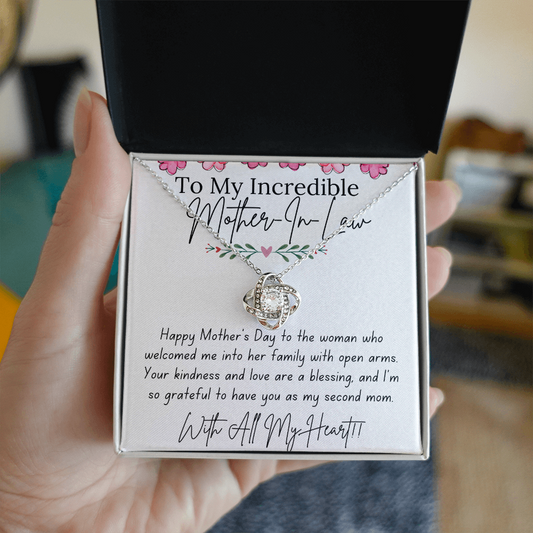 To My Mother-In-Law - With Love and Thanks | Love Knot Necklace | Personalized Mother's Day Gift
