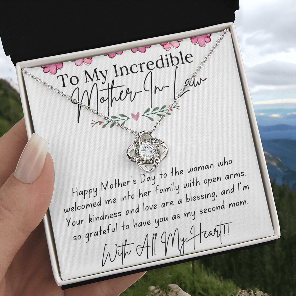 Love Knot Necklace for Mother-In-Law – An Elegant Mother's Day Gift from Daughter-in-Law or Son-in-Law