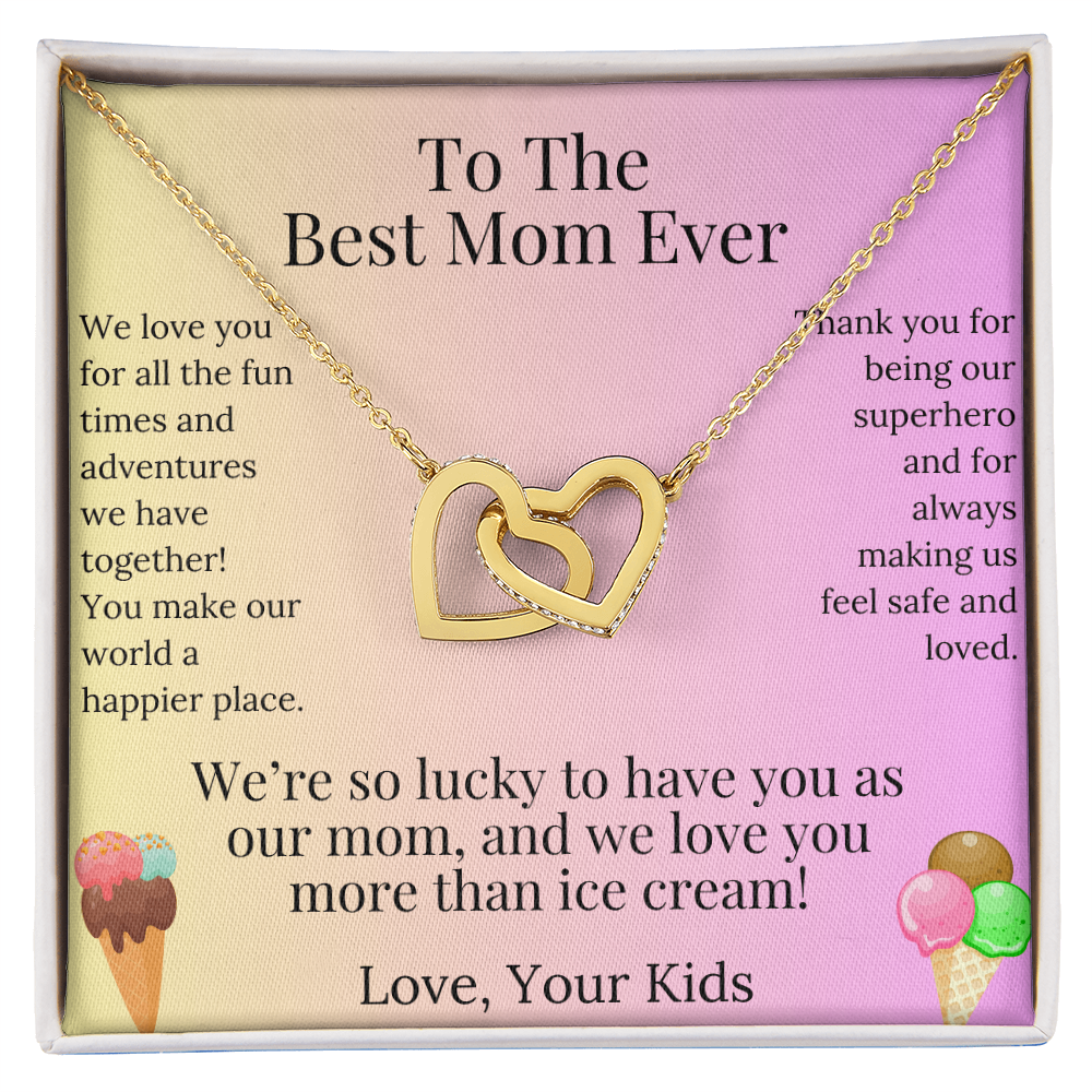 Interlocking Hearts Necklace for Mom  – A Loving  Gift from the Kids