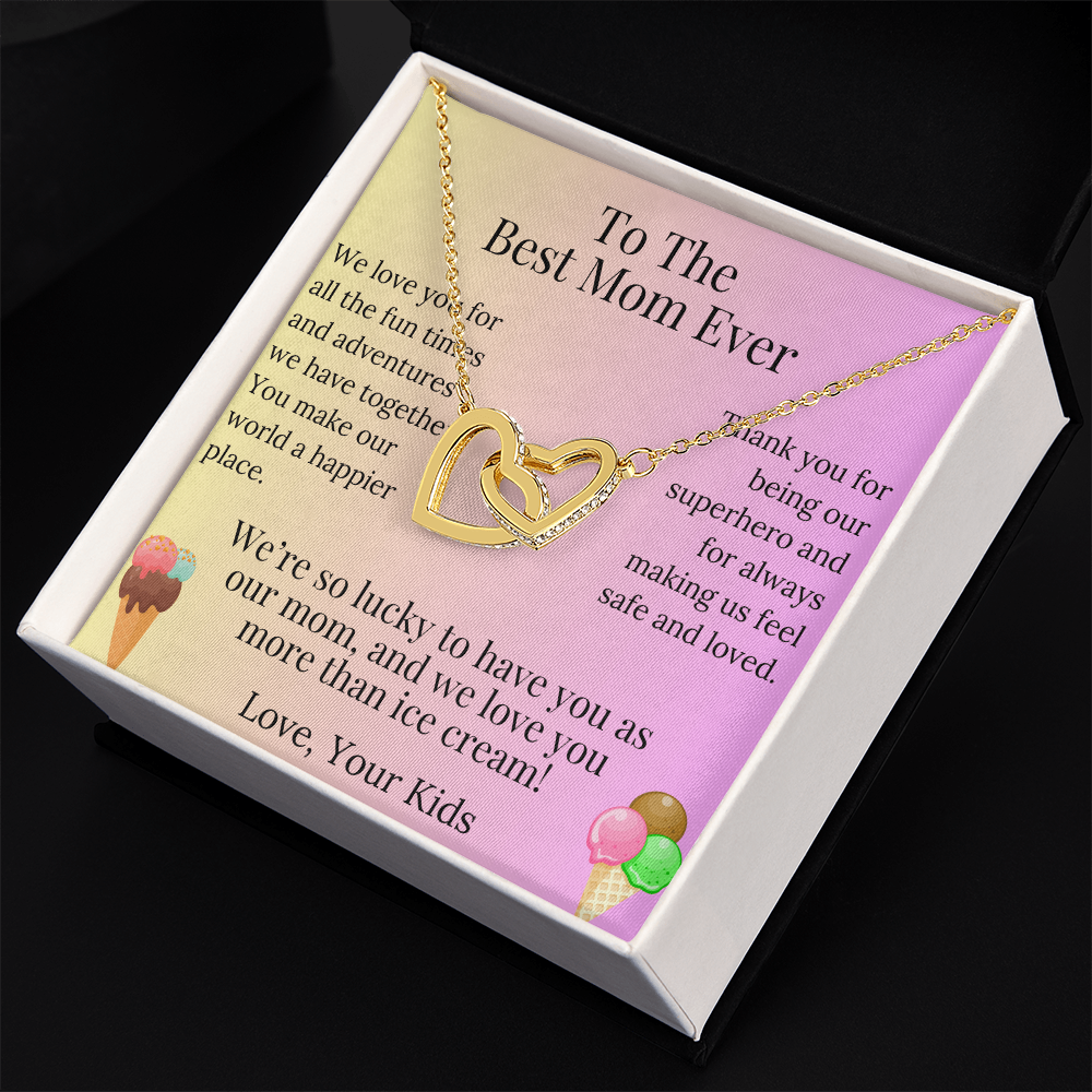 Interlocking Hearts Necklace for Mom  – A Loving  Gift from the Kids