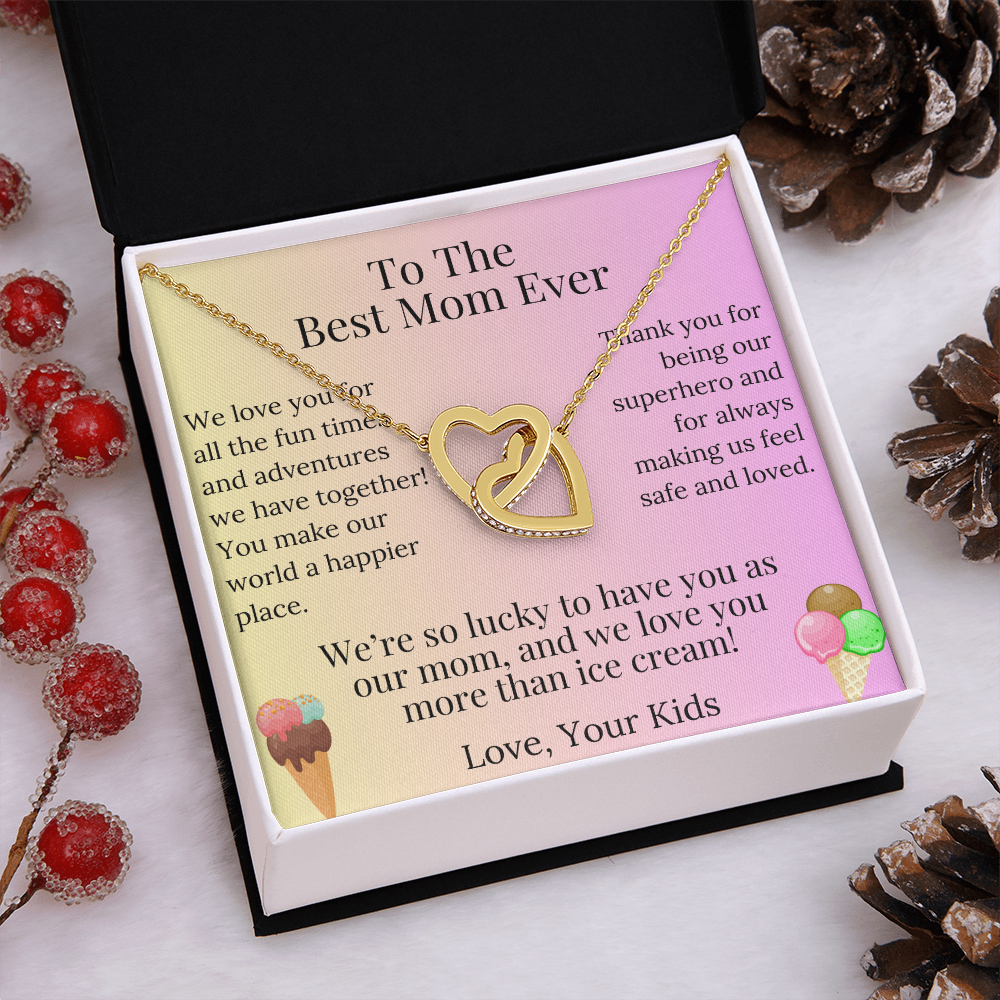 Interlocking Hearts Necklace for Mom  – A Loving  Gift from the Kids