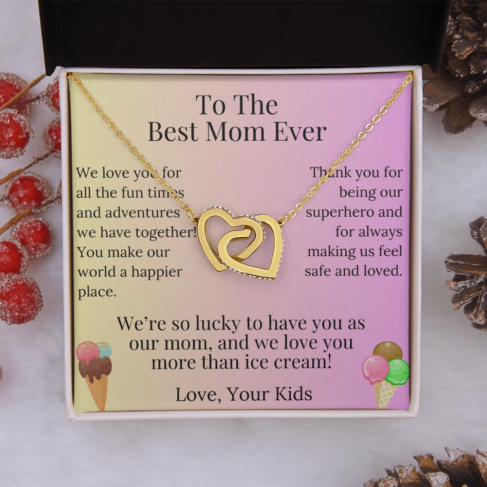 Interlocking Hearts Necklace for Mom  – A Loving  Gift from the Kids
