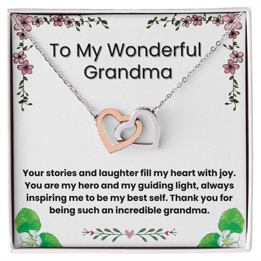 Interlocking Hearts Necklace for Grandma – A Symbol of Never-Ending Love from a Grandchild