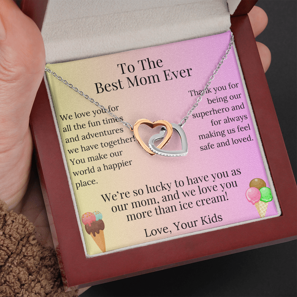 Interlocking Hearts Necklace for Mom  – A Loving  Gift from the Kids