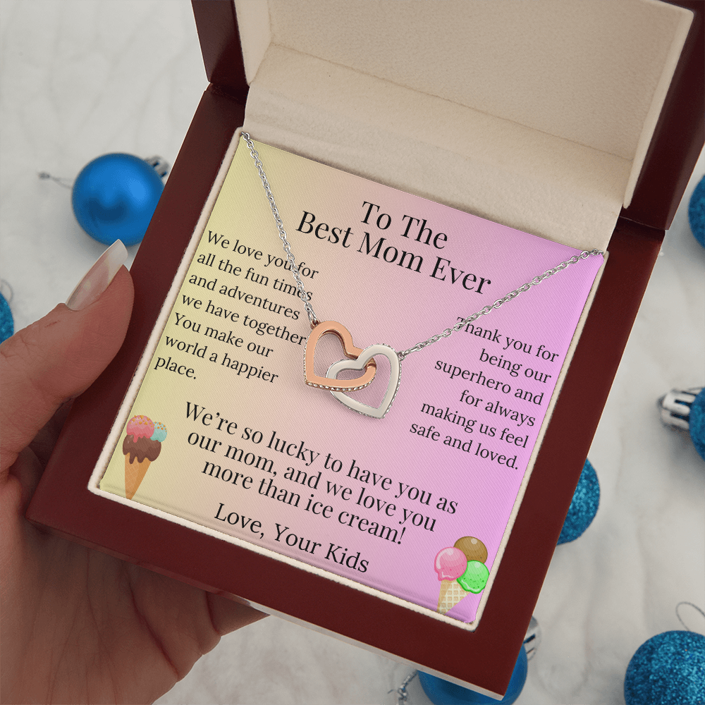 Interlocking Hearts Necklace for Mom  – A Loving  Gift from the Kids